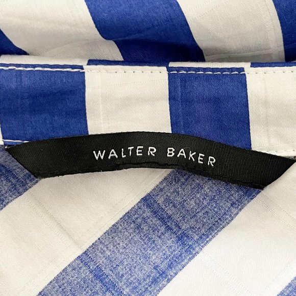 Walter Baker Medium M/L Asymmetrical Button Down Cold Shoulder Long Sleeve Shirt - Picture 7 of 9